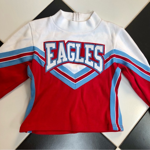 Vintage 50s 60s Dehen Cheerleading Cheer Sweater Top Pullover Eagles Sporty Prep - Picture 1 of 10